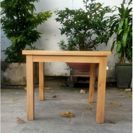 Square 90cm : Bàn Ăn Gỗ Sồi Vuông 90cm + 4 Ghế ( KD1191 - Mặt Nệm PU )